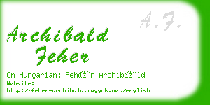 archibald feher business card